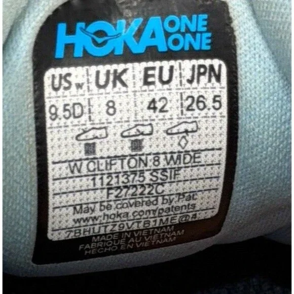 Hoka One Clifton 8 Women's 9.5 Wide Blue Orange Summer Song Walking Running Shoe - Picture 14 of 14